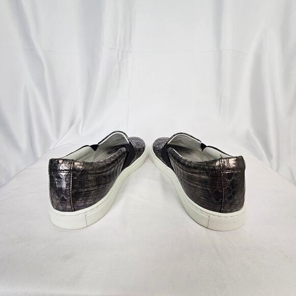 Lanvin Snake Print Slip-On Sneakers Women’s Size 7 Metallic Brown Made in Italy - Picture 5 of 8